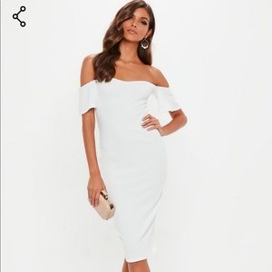 Missguided bodycon off the shoulder dress